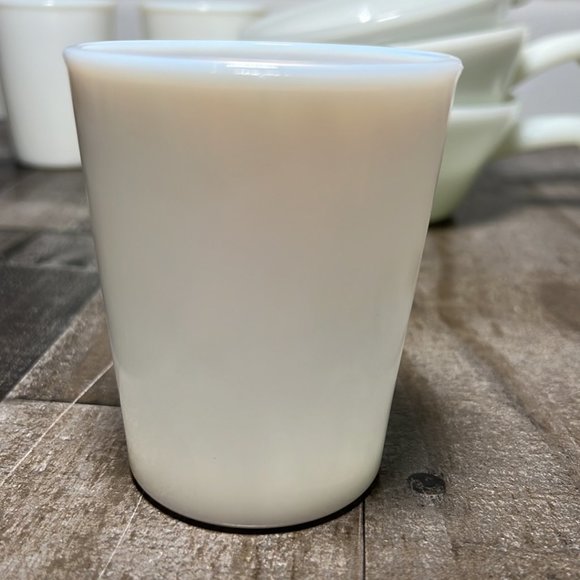 Fire King Dining Vintage Anchor Hocking Fire King Milk Glass Soup Bowls Cups 3sets Poshmark